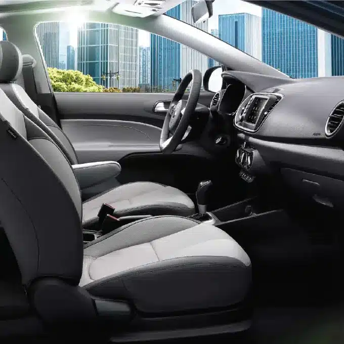 Kia Pegas front seats and cabin