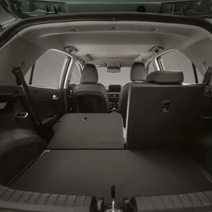 Kia Picanto luggage area with one rear seatback folded