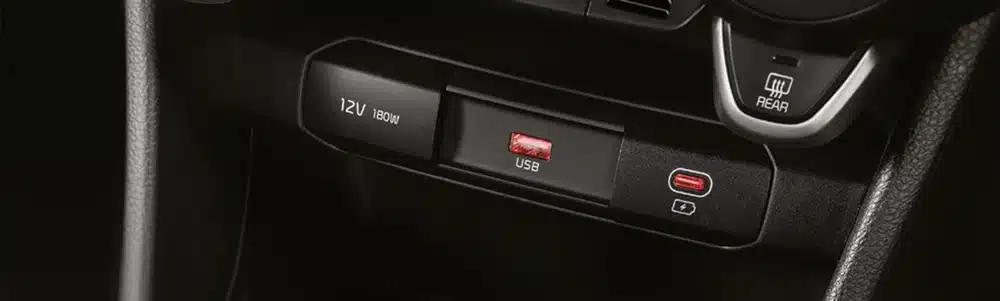 Kia Picanto USB charging connection detail