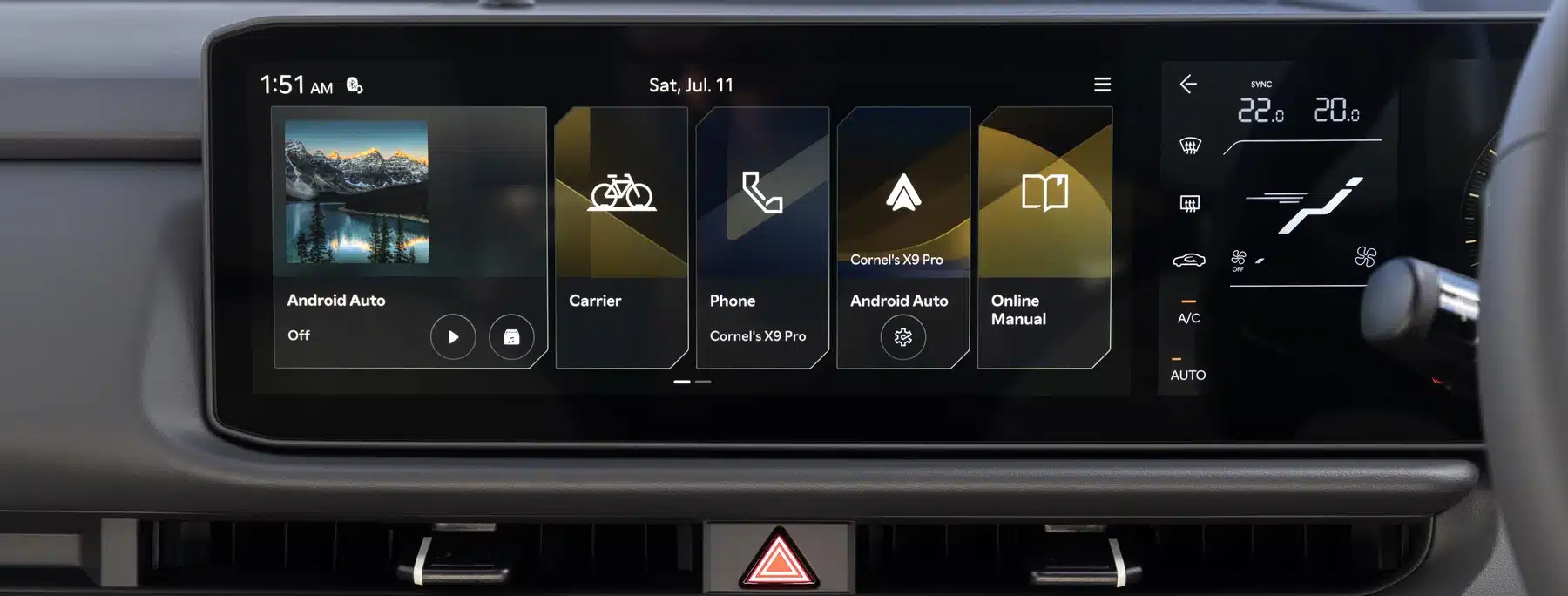 Kia Seltos panoramic infotainment display