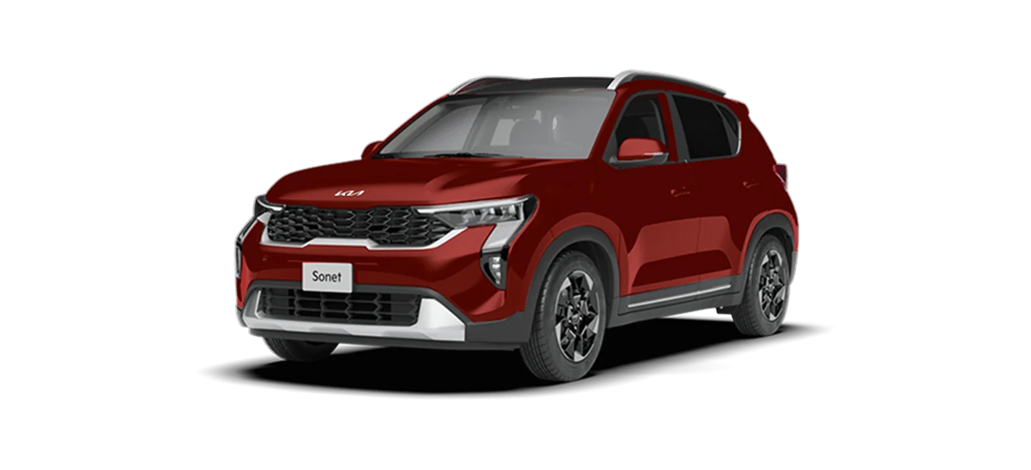 Kia Sonet in Magma Red