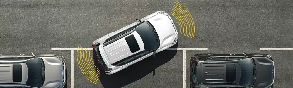 Official Kia Sonet illustration of front and rear parking sensors