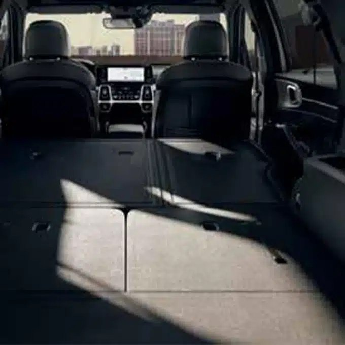 Kia Sorento luggage area with rear seatbacks folded